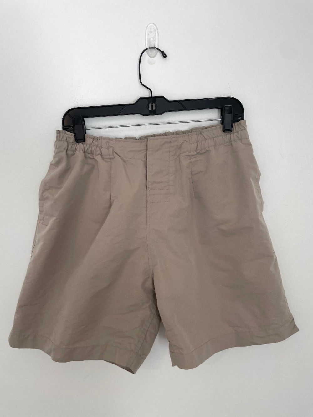Kaptain Sunshine Trainer Shorts, Beige Nylon, Minimalist, Size 32, Made in Japan